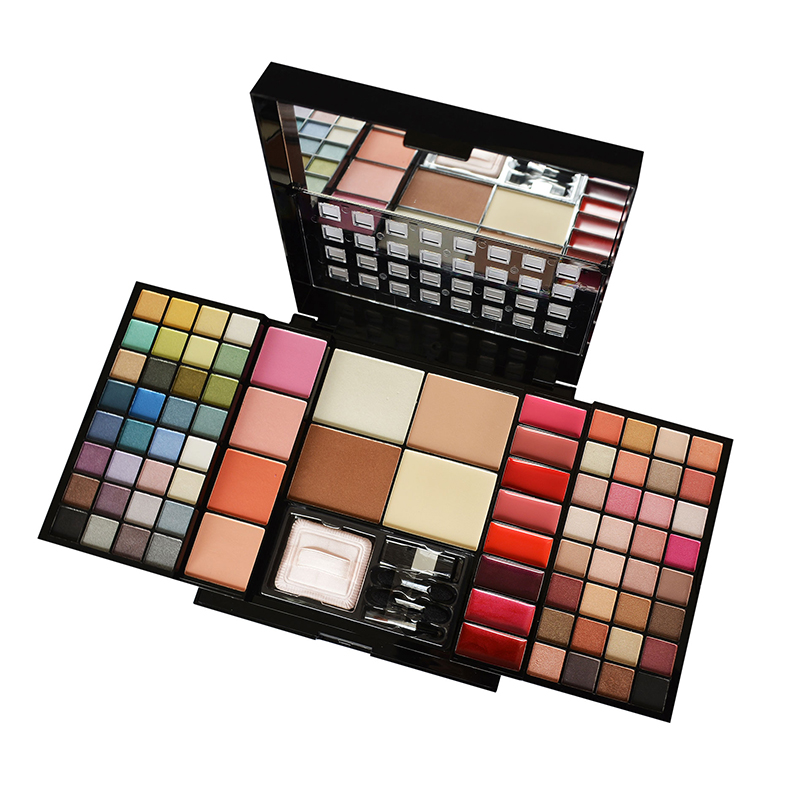 Sombra de ojos + rubor + paleta de maquillaje piano mate y de alto brillo