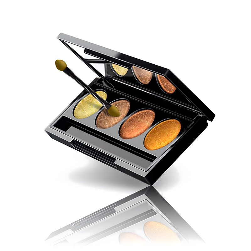 Paleta de sombras de ojos de cuatro colores de color amarillo