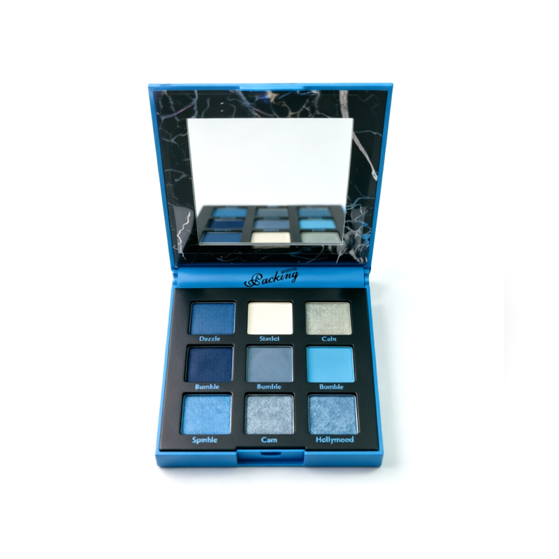 Paleta de sombras de ojos azules de 9 colores.