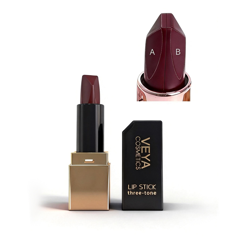 Barra de labios mate de tres tonos Diamond de larga duración